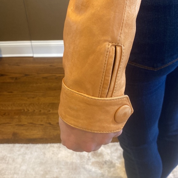 J Brand Natural Leather Cropped Bomber Jacket - Picture 6 of 11